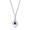 Thumbnail Image 0 of Convertible Lab-Created Sapphire Necklace Sterling Silver