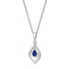 Thumbnail Image 1 of Convertible Lab-Created Sapphire Necklace Sterling Silver