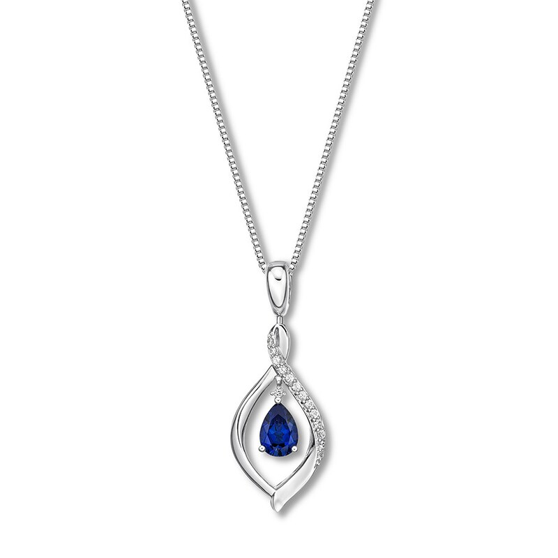 Convertible Lab-Created Sapphire Necklace Sterling Silver