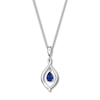 Thumbnail Image 1 of Convertible Lab-Created Sapphire Necklace Sterling Silver