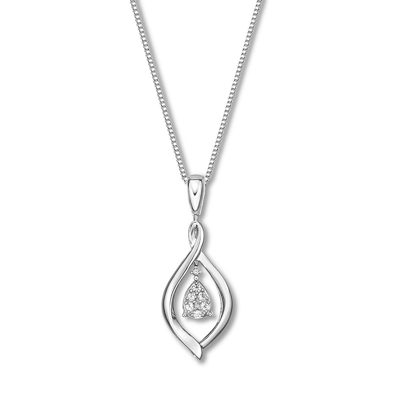 Main Image 3 of Convertible Lab-Created Sapphire Necklace Sterling Silver