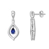 Thumbnail Image 2 of Convertible Lab-Created Sapphire Earrings Sterling Silver