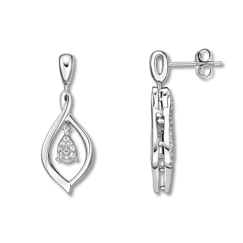 Main Image 3 of Convertible Lab-Created Sapphire Earrings Sterling Silver