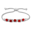 Thumbnail Image 0 of Lab-Created Ruby Heart Bolo Bracelet Sterling Silver