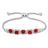 Thumbnail Image 1 of Lab-Created Ruby Heart Bolo Bracelet Sterling Silver
