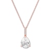 Thumbnail Image 1 of Lab-Created White Sapphire Necklace 10K Rose Gold