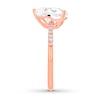 Thumbnail Image 3 of Lab-Created White Sapphire Ring Pear/Round 10K Rose Gold