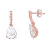 Lab-Created White Sapphire Earrings 10K Rose Gold