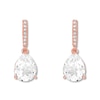 Lab-Created White Sapphire Earrings 10K Rose Gold