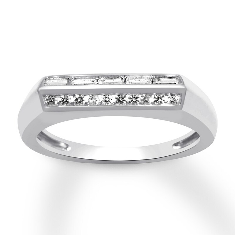 Lab Created White Shire Flat Top Ring Sterling Silver Womens Flat Top Ring Sterling Silver