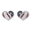 Thumbnail Image 0 of Flag Earrings Lab-Created Gemstones/Diamonds Sterling Silver