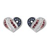 Thumbnail Image 0 of Flag Earrings Lab-Created Gemstones/Diamonds Sterling Silver