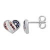 Thumbnail Image 1 of Flag Earrings Lab-Created Gemstones/Diamonds Sterling Silver