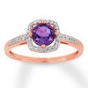 Thumbnail Image 0 of Amethyst Ring 1/8 ct tw Diamonds 10K Rose Gold
