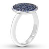 Lab-Created Sapphire Disc Ring Pave-set Sterling Silver