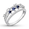 Thumbnail Image 1 of Blue & White Lab-Created Sapphire Ring 10K White Gold