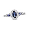 Thumbnail Image 0 of Natural Sapphire Ring 1/8 ct tw Diamonds 10K White Gold