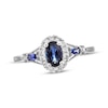 Thumbnail Image 1 of Natural Sapphire Ring 1/8 ct tw Diamonds 10K White Gold