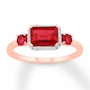 Thumbnail Image 0 of Lab-Created Ruby Ring 1/15 ct tw Diamonds 10K Rose Gold