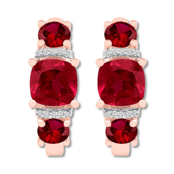 Details about   Ruby Gemstone Party Jewelry 10k Rose Gold Earrings