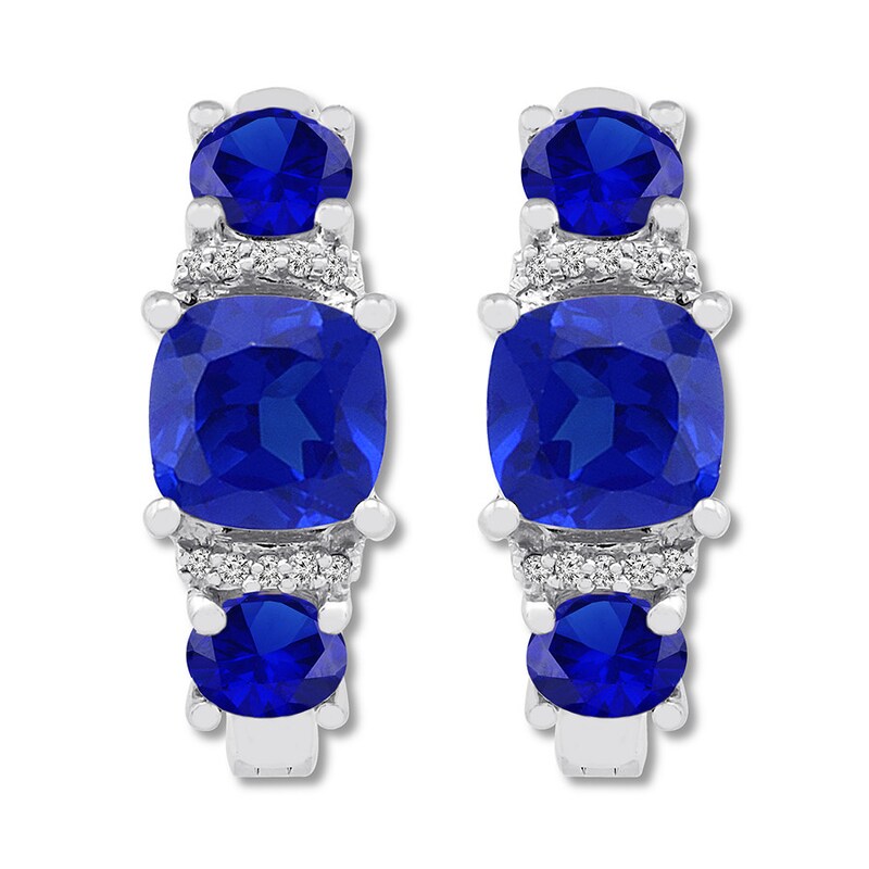 Blue Diamond Earrings Royal Blue Earrings Vintage Earrings Bridal Earrings Solid Silver Earrings Sapphire Earrings Created Sapphire