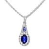 Thumbnail Image 0 of Natural Sapphire Necklace 1/10 ct tw Diamonds 10K White Gold