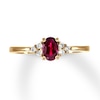 Natural Ruby Ring 1/15 ct tw Diamonds 10K Yellow Gold