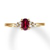 Thumbnail Image 0 of Natural Ruby Ring 1/15 ct tw Diamonds 10K Yellow Gold