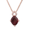 Thumbnail Image 1 of Lab-Created Ruby Necklace with Diamonds 10K Rose Gold
