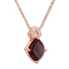 Lab-Created Ruby Necklace with Diamonds 10K Rose Gold
