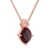 Thumbnail Image 3 of Lab-Created Ruby Necklace with Diamonds 10K Rose Gold