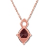 Lab-Created Ruby Necklace with Diamonds 10K Rose Gold