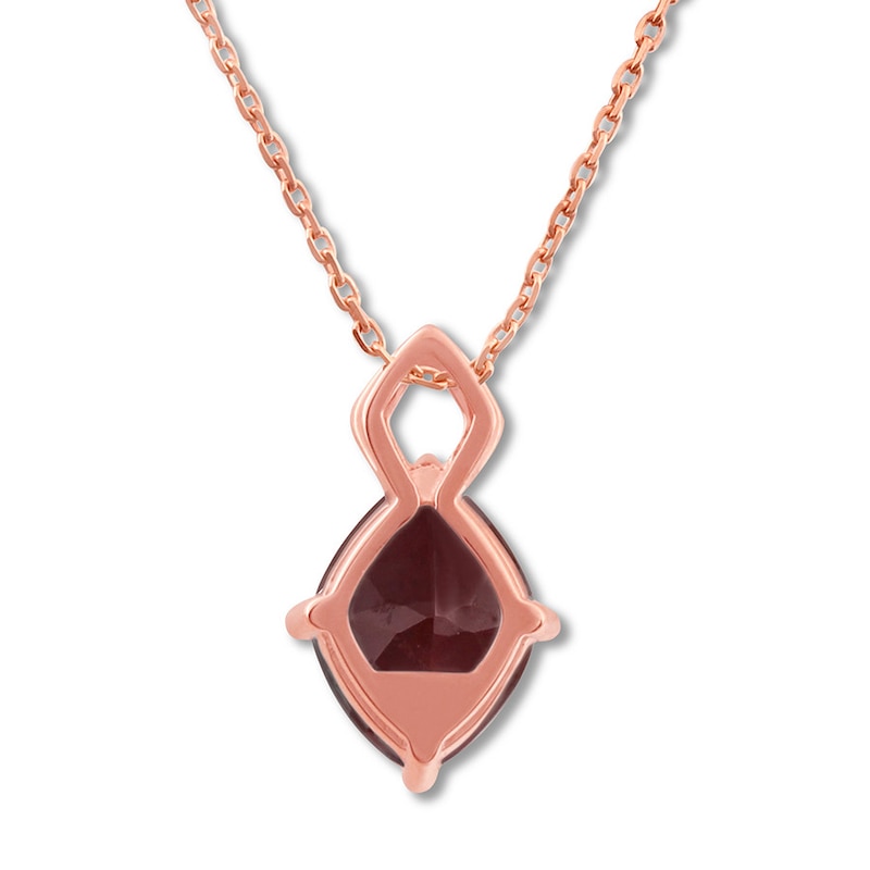 Main Image 4 of Lab-Created Ruby Necklace with Diamonds 10K Rose Gold