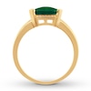 Thumbnail Image 1 of Lab-Created Emerald Ring with Diamonds 10K Yellow Gold