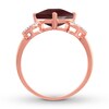Thumbnail Image 2 of Lab-Created Ruby Ring 1/20 ct tw Diamonds 10K Rose Gold