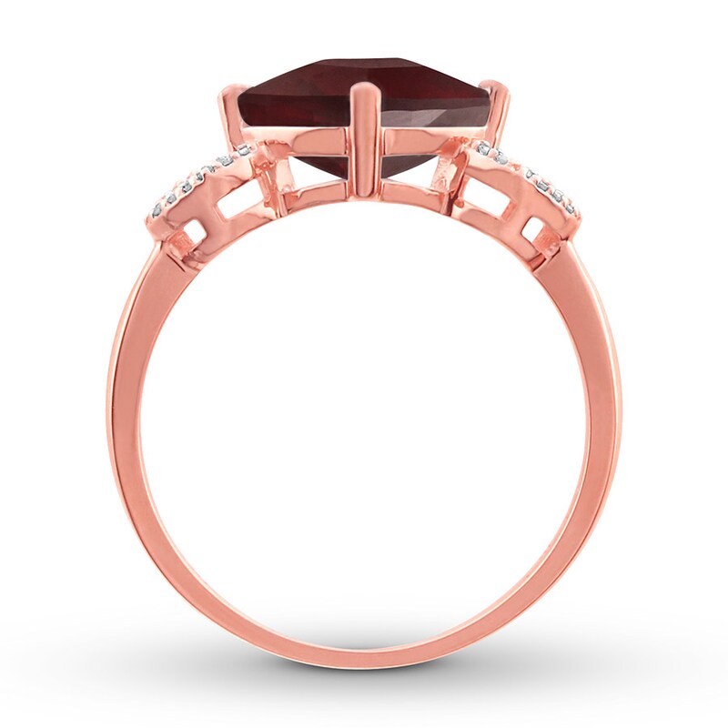 Main Image 2 of Lab-Created Ruby Ring 1/20 ct tw Diamonds 10K Rose Gold