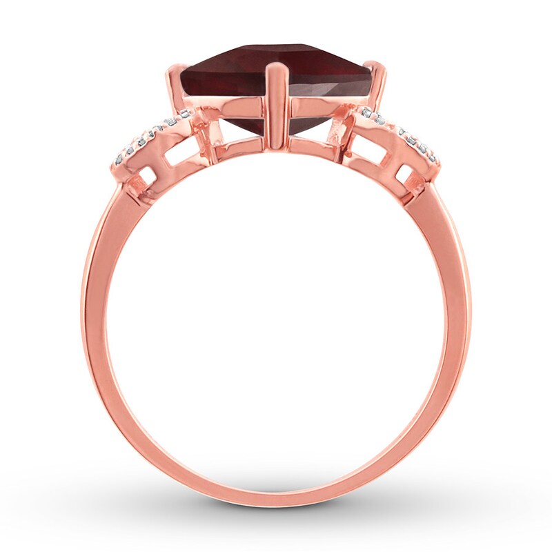 Lab-Created Ruby Ring 1/20 ct tw Diamonds 10K Rose Gold | Kay