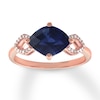 Thumbnail Image 0 of Lab-Created Sapphire Ring 1/20 ct tw Diamonds 10K Rose Gold