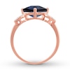 Thumbnail Image 1 of Lab-Created Sapphire Ring 1/20 ct tw Diamonds 10K Rose Gold