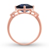 Thumbnail Image 1 of Lab-Created Sapphire Ring 1/20 ct tw Diamonds 10K Rose Gold