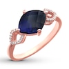 Thumbnail Image 3 of Lab-Created Sapphire Ring 1/20 ct tw Diamonds 10K Rose Gold