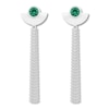 Thumbnail Image 0 of Lab-Created Emerald Tassel Earrings Sterling Silver