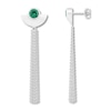 Thumbnail Image 1 of Lab-Created Emerald Tassel Earrings Sterling Silver