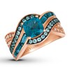 Le Vian Blue Topaz & Vanilla Sapphire Ring 14K Strawberry Gold