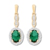Thumbnail Image 0 of Lab-Created Emerald Drop Earrings 10K Yellow Gold