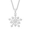 Thumbnail Image 1 of Snowflake Necklace Lab-Created White Sapphires Sterling Silver