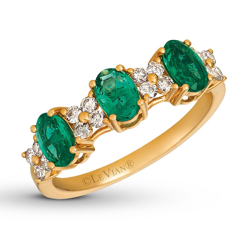 Le Vian Natural Emerald Ring 1/3 ct tw Nude Diamonds 14K Gold