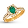 Thumbnail Image 0 of Le Vian Natural Emerald Ring 3/4 ct tw Nude Diamonds 14K Gold