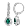 Thumbnail Image 1 of Lab-Created Emerald Earrings Sterling Silver