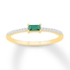 Thumbnail Image 1 of Lab-Created Emerald Ring 1/15 ct tw Diamonds 10K Yellow Gold
